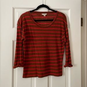 Lands End Linen Sweater with 3/4 Sleeves